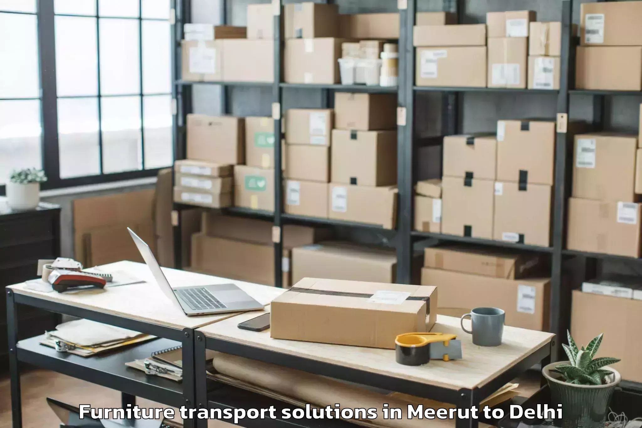 Top Meerut to Sansad Marg Furniture Transport Solutions Available